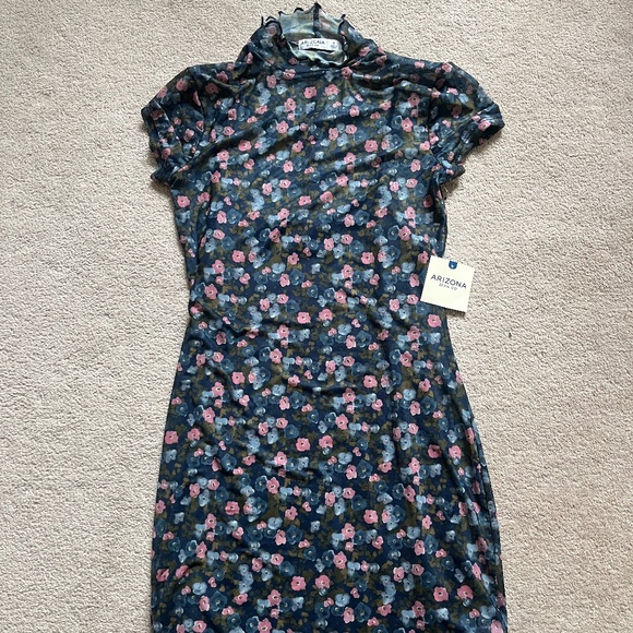 Arizona Jean Company navy floral dress small NWT - Picture 1 of 5